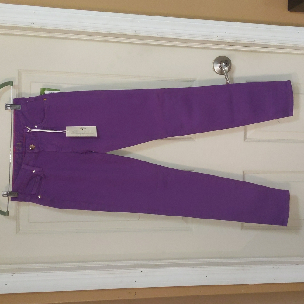 NWT Kate Spade size 24 Broome Street collection African violet stretch jeans